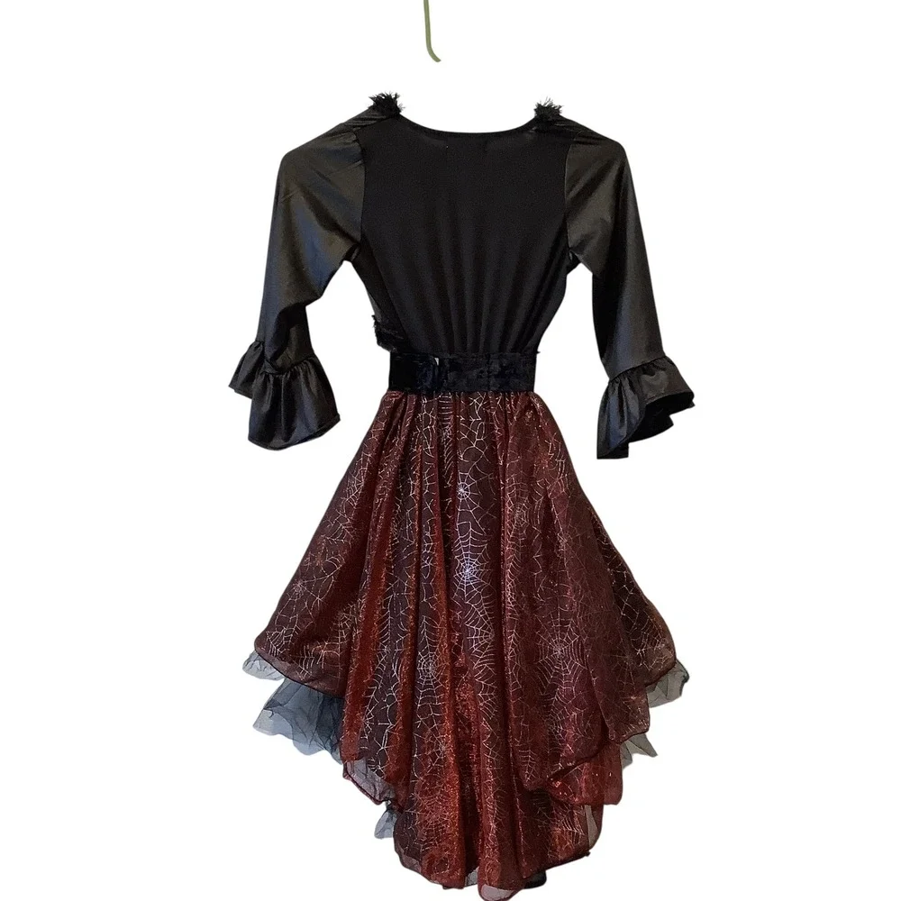 Princess Paradise Kids Spooky Widow Dress Halloween Costume Red Black Medium